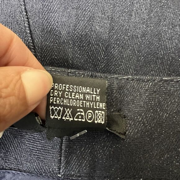 Etcetera Flare Jeans Womens 10 Pinstripe Side Buckle Stretch Pleat Y2k Retro 34” - Picture 8 of 11